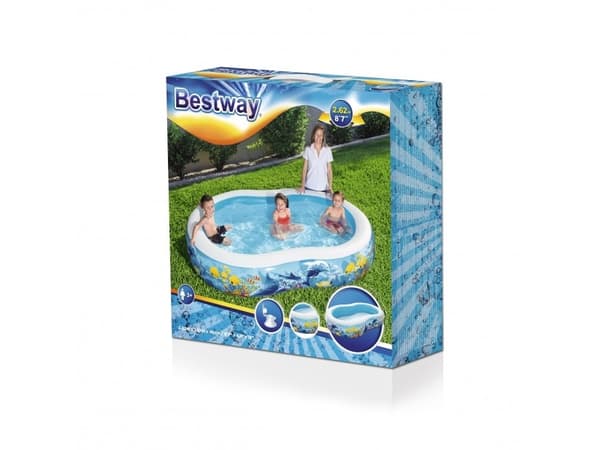 Bestway 54118, Oppblåsbart basseng, 544 l, Rektangulær, Vinyl, Flerfarget