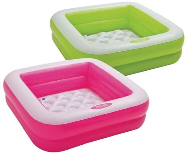 Intex 57100, Oppblåsbart basseng, 57 l, firkant, 1 år, Vinyl, Grønn, Rosa, Hvit