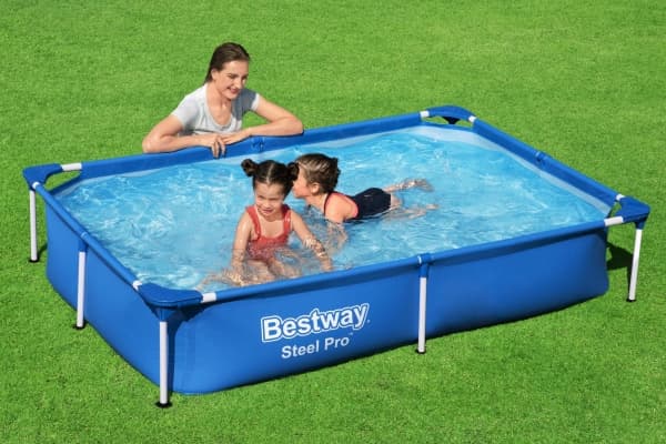 Bestway Steel Pro 56401 / 23, 1200 l, Pool med ram, Barn och vuxen, Blå, 8 kg