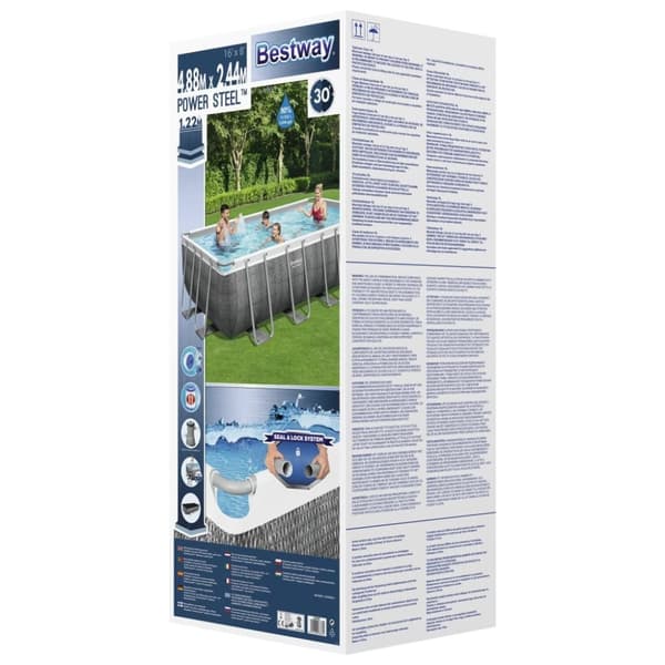Bestway Power Steel swimmingpool 488x244x122 cm rektangulær