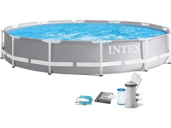 Intex 26712GN, 6503 l, Innrammet basseng, Voksen og barn, Blå, Grå, 24,9 kg