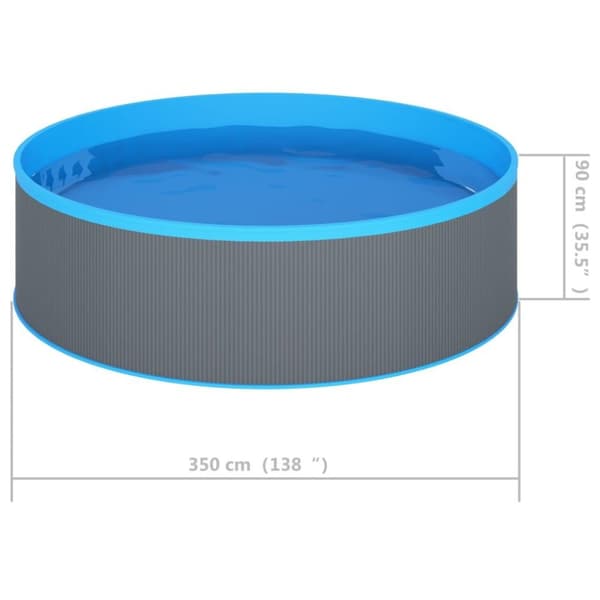 vidaXL Uima-allas 350x90 cm harmaa