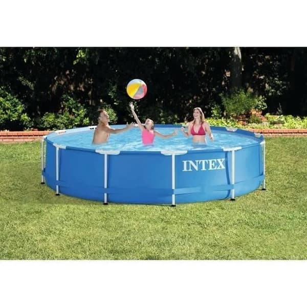 Intex metallram rund rörformig simbassäng (ø) 3,66 x (h) 0,76m