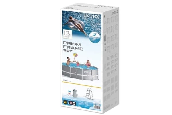 Intex 26716, 8592 l, Pool med ram, Vuxen och barn, Stege, Blå, Grå, 40,8 kg