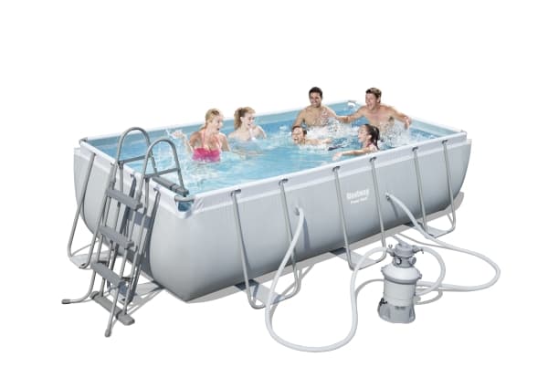 Bestway Power Steel 56442, 6478 l, Innrammet basseng, Stige, Blå, Grå, 66,9 kg