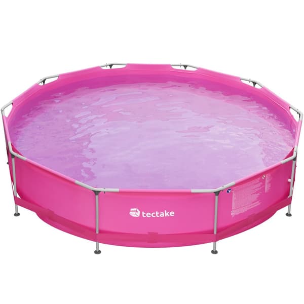 Badebassin rund med pumpe Ø 360 x 76 cm - pink