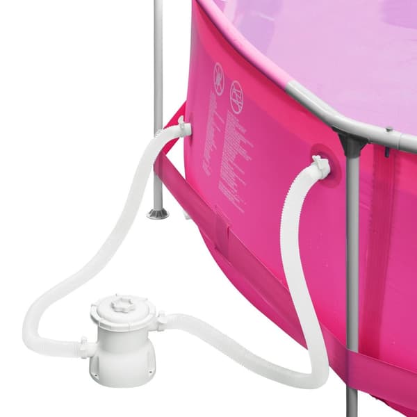 Badebassin rund med pumpe Ø 360 x 76 cm - pink