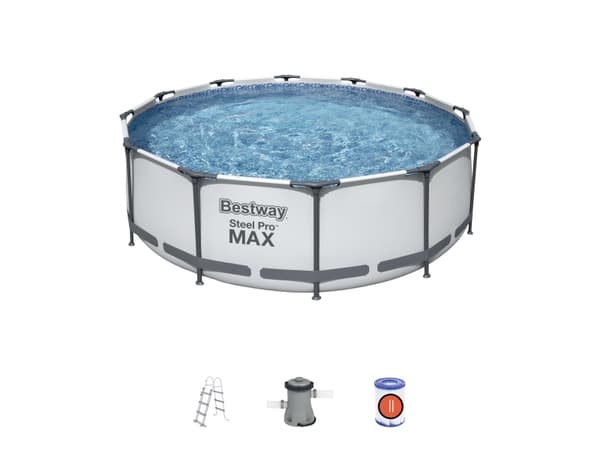 Bestway Steel Pro 56418, 9150 l, Pool med ram, Stege, 39,6 kg