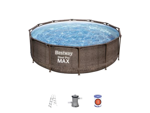 Bestway Steel Pro 56709, 9150 L, kehystetty allas, ruskea, 39,6 kg