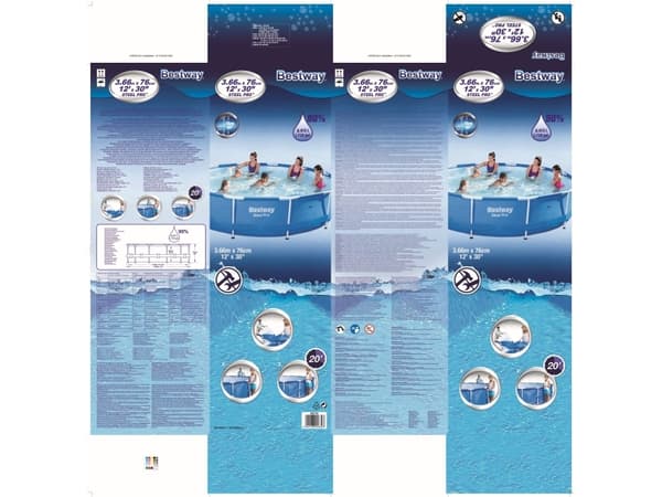 Bestway Steel Pro 56706, 6473 l, Innrammet basseng, Blå, 21 kg