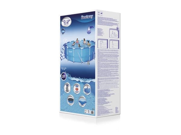 Bestway Steel Pro 56438, 16015 l, Pool med ram, Stege, Blå, 64,6 kg