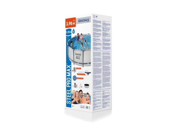 Bestway Steel Pro 5618W, Innrammet basseng, Stige, Hvit, 50,3 kg