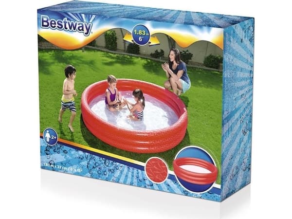 Bestway - oppblåsbart hagebasseng 183x33 cm (rød)
