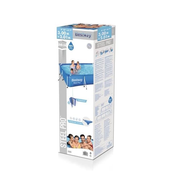BESTWAY Steel Pro Tubular Pool - rektangulär - 3x2,01x0,66m
