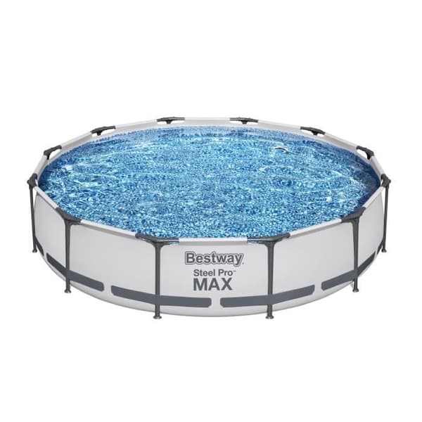 BESTWAY Steel Pro Max ovanjordspool - Rund - Diameter 366 x 76 cm, patronfilter