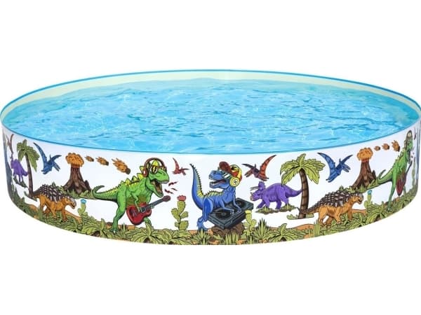 Bestway 55001, Innrammet basseng, 1612 l, Rund, 3 år, PVC, Vinyl, Flerfarget
