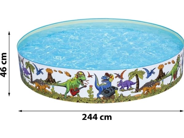Bestway 55001, Innrammet basseng, 1612 l, Rund, 3 år, PVC, Vinyl, Flerfarget