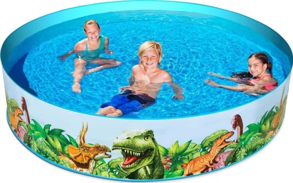 Bestway 55001, Innrammet basseng, 1612 l, Rund, 3 år, PVC, Vinyl, Flerfarget