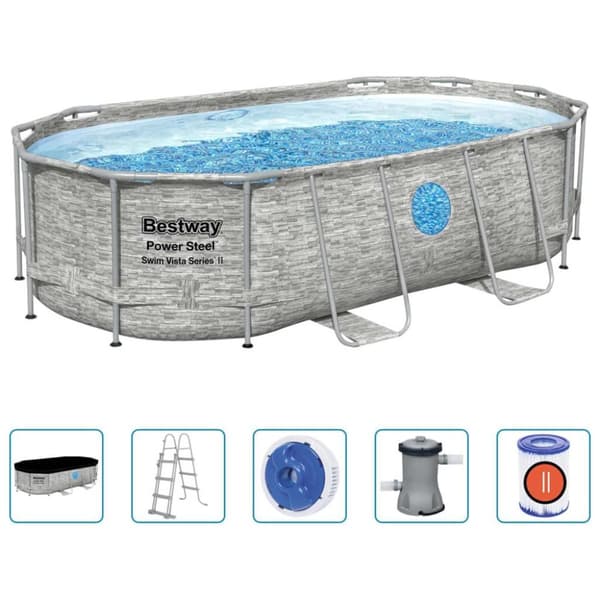 Bestway Power Steel swimmingpoolsæt 427x250x100 cm