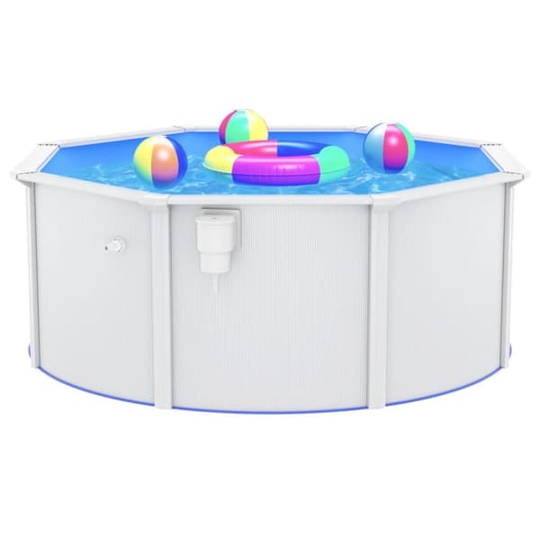 vidaXL swimmingpool med stålvæg 300x120 cm hvid