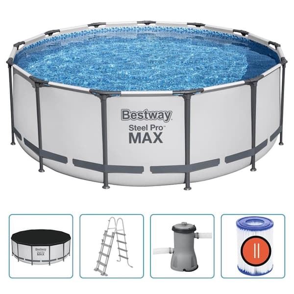 Bestway Steel Pro MAX swimmingpoolsæt 396x122 cm rundt