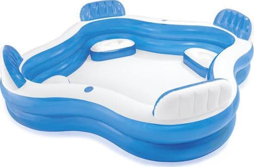 Intex 57190NP, Oppblåsbart basseng, 590 l, Rund, 6 år, Vinyl, Blå, Hvit