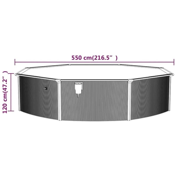 vidaXL swimmingpool med stålvæg 550x120 cm hvid
