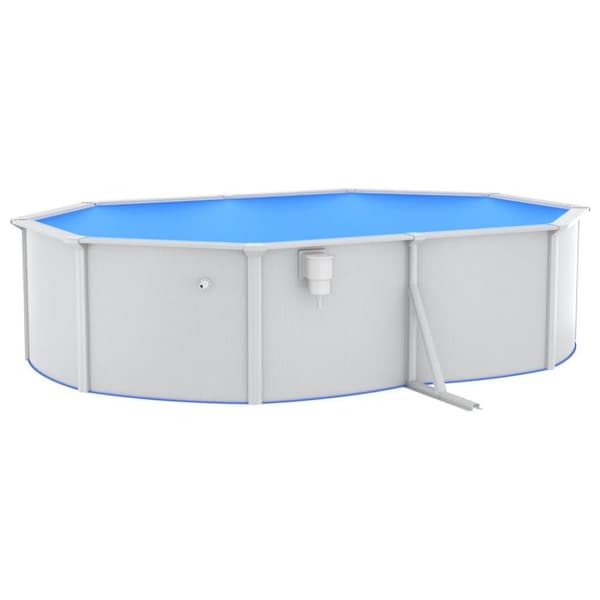 vidaXL swimmingpool med sandfilterpumpe og stige 490x360x120 cm