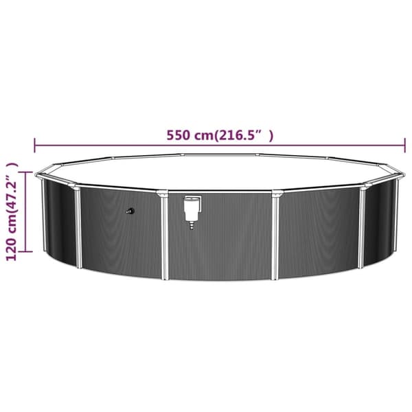 vidaXL swimmingpool med poolstige 550x120 cm