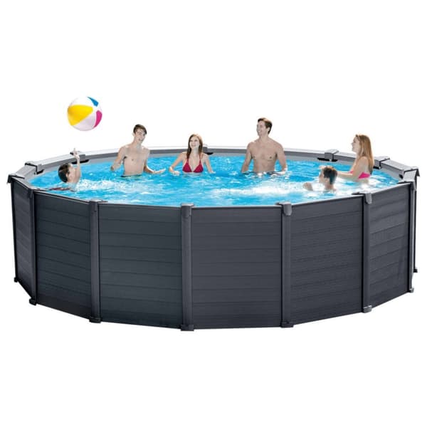 INTEX Ovanmarkspool Graphite Gray Panel 478x124 cm