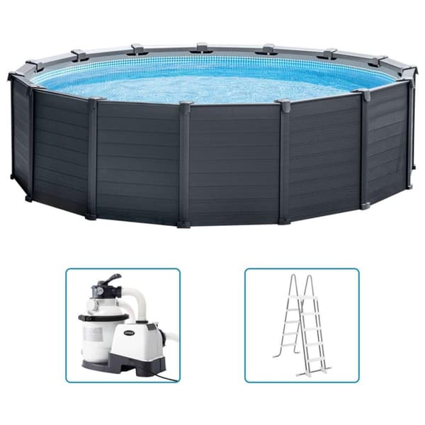 INTEX fritstående swimmingpool Graphite Gray Panel 478x124 cm