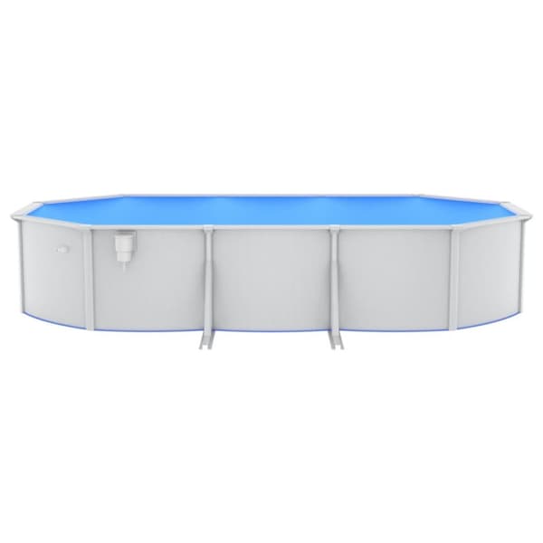vidaXL swimmingpool med sandfilterpumpe og stige 610x360x120 cm
