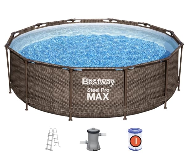 Bestway Steel Pro 56709, 9150 l, Innrammet basseng, Brun, 39,6 kg