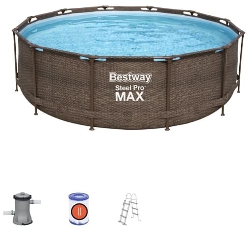 Bestway Steel Pro 56709, 9150 l, Innrammet basseng, Brun, 39,6 kg