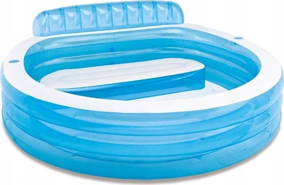 Intex 57190NP, Oppblåsbart basseng, 590 l, Rund, 6 år, Vinyl, Blå, Hvit
