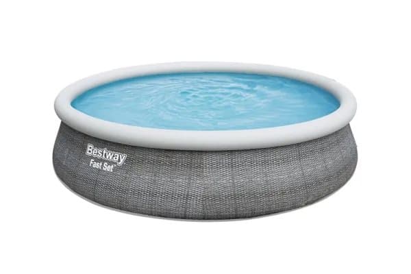Bestway 57372, 12362 l, Oppblåsbart basseng, Voksen og barn, Stige, Grå, 38,8 kg