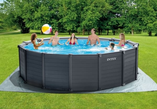 Intex Graphite Grey Panel Pool Set, 16.805L, 478x124 cm