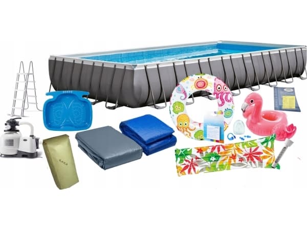 Intex 26374, 54368 L, Kehikollinen uima-allas, Aikuinen ja lapsi, Tikkaat, Musta, 224,4 kg
