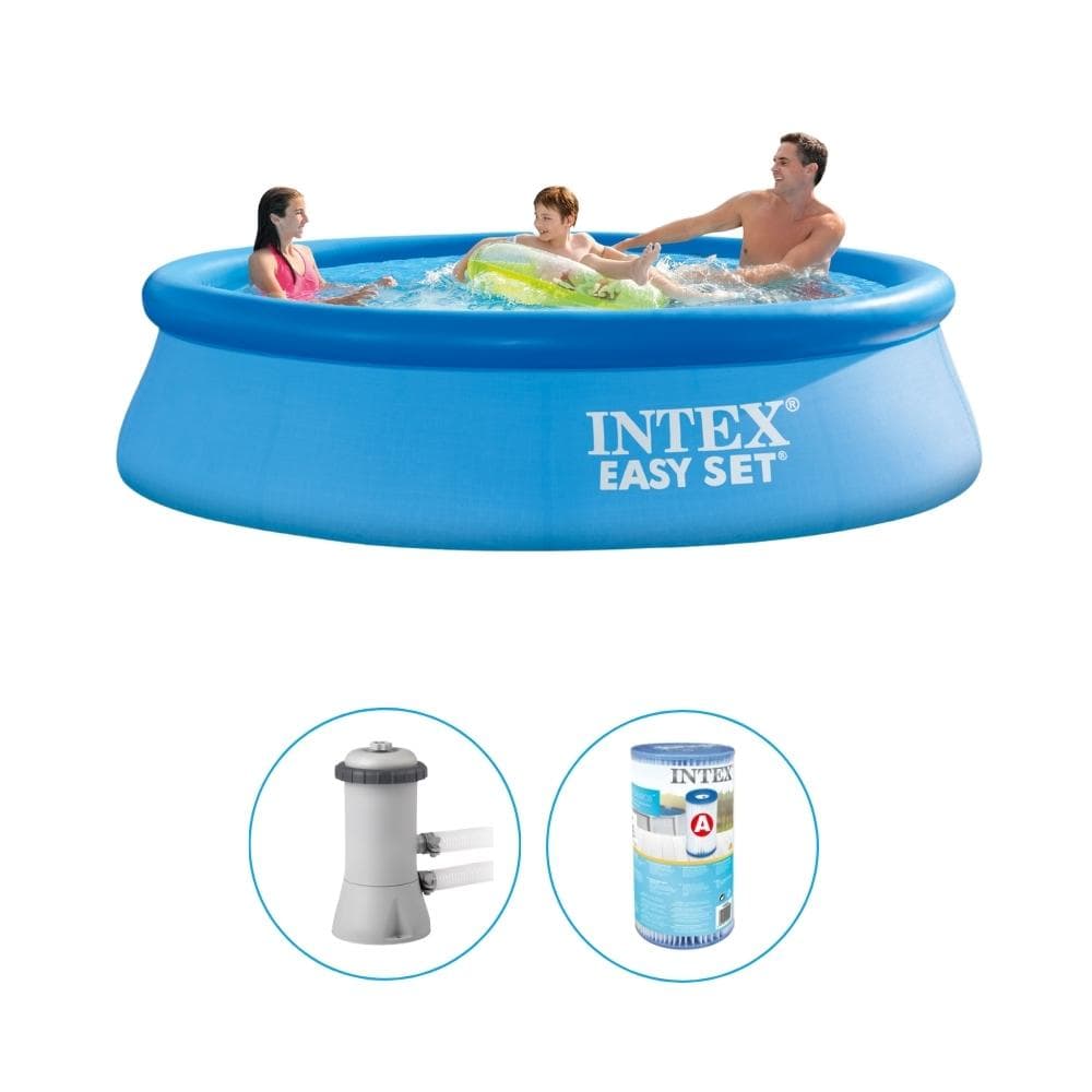 Intex - Easy Set - Swimming Pool With Filter Pump - 366x76 CM - Round - Uppblåsbar pool