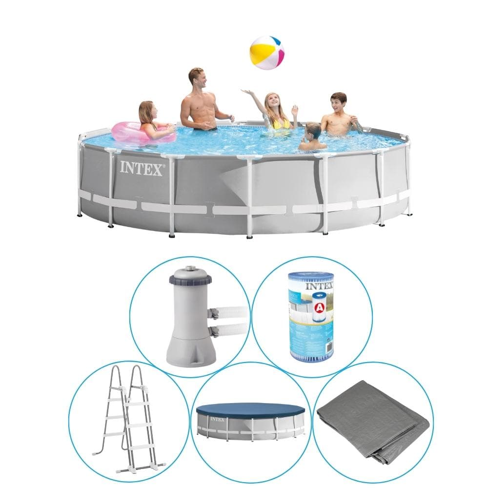Intex - Prism Frame - Swimming Pool With Filter Pump - 457x107 CM - Round - Börja pool - inklusive tillbehör