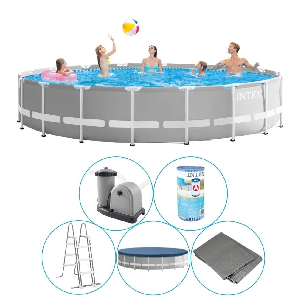 Intex - Prism Frame - Swimming Pool With Filter Pump - 549x122 CM - Round - Börja pool - inklusive tillbehör