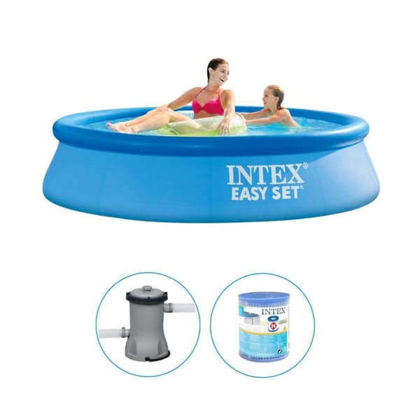 Intex - Easy Set - Pool med filterpump - 244x61 cm - Rund - Uppblåsbar pool