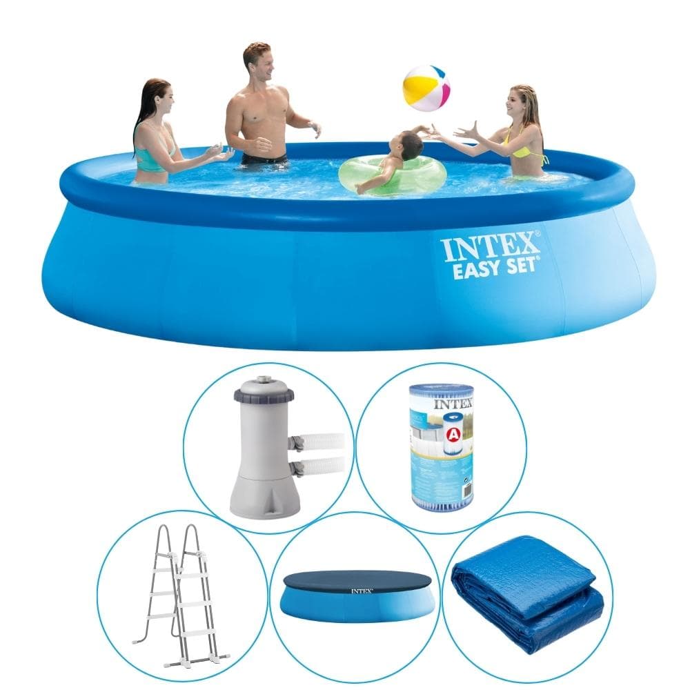 Intex - Easy Set - Swimming Pool With Filter Pump - 457x107 CM - Round - Uppblåsbar pool - inklusive tillbehör