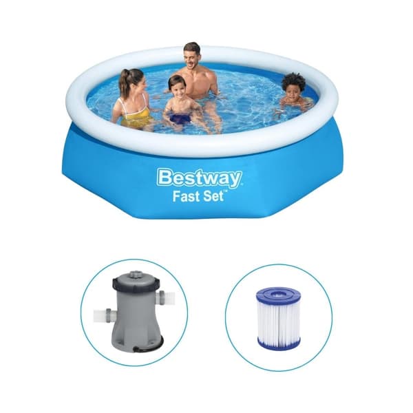 Bestway - Fast Set - Puhallettava allas suodatinpumpulla - 244x61 cm - Pyöreä