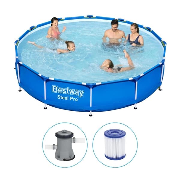 Bestway - Steel Pro - Ovanjordspool inklusive filterpump - 366x76 cm - Rund