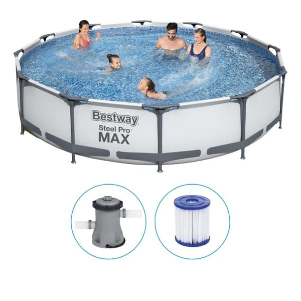 Bestway - Steel Pro MAX - Maanpäällinen allas suodatinpumpulla - 366x76 cm - Pyöreä