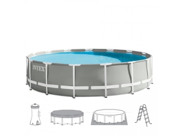 Intex 26726GN, 16805 L, Kehikollinen uima-allas, Aikuinen ja lapsi, Tikkaat, Harmaa, 63,4 kg