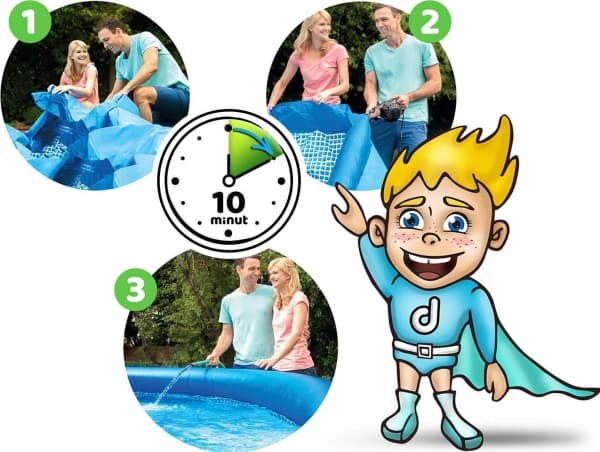 BASSENG - INTEX EASY SET POOL SET 2.44MX61CM (FILTER PUMP)1.942 L