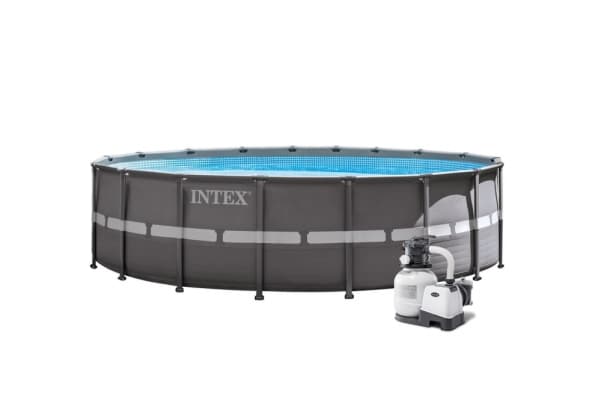 Intex 26340GN, 47241 l, Pool med ram, Barn och vuxen, Stege, Grå, 157,2 kg