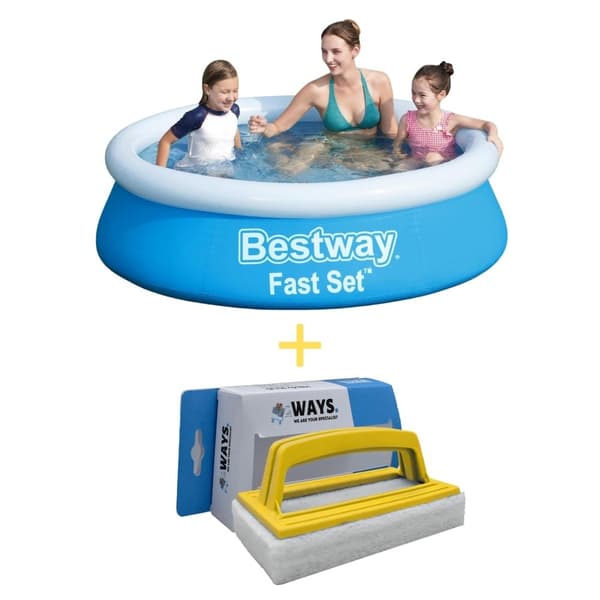 Bestway Swimming Pool - Fast Set - 183 x 51 cm - Inklusiv skrubbebørste